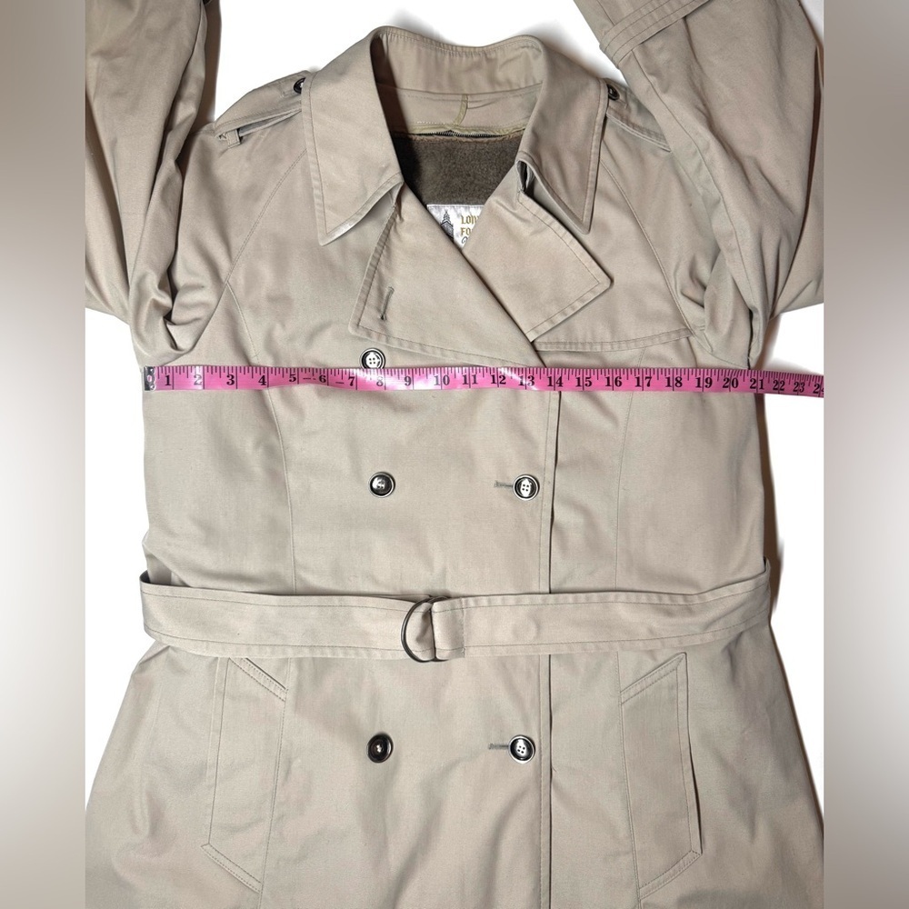 London Fog Women’s Long Belted Double Breasted Heavy Trench Coat Size-16 Reg - Picture 6 of 15